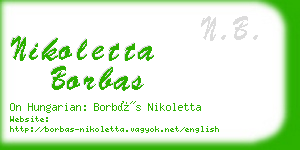 nikoletta borbas business card